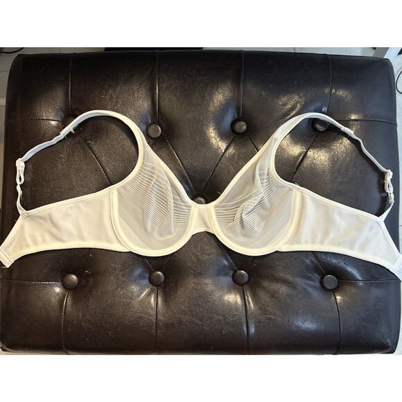 Vintage Warners Pure Electricity Bra 34C White Sheer Underwire Bra Unlined Sexy - Picture 10 of 10